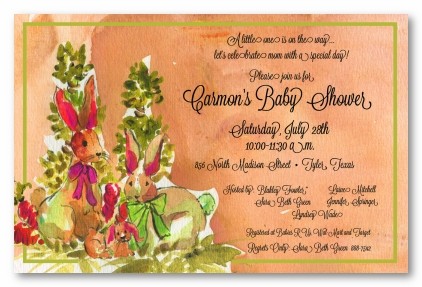Bunny Family Personalized Party Invitations