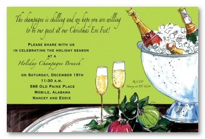 Cocktail Party Personalized Holiday Christmas Invitations